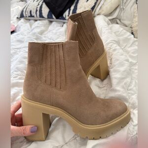 Dolce Vita Taupe Heeled Boots